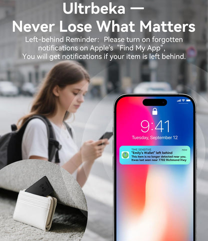 Ultrbeka Wallet Tracker, MFi-zertifiziert, für Apple Find My