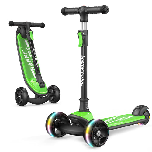 besrey Kinder Dreirad Scooter - Faltbar, LED Leuchträder