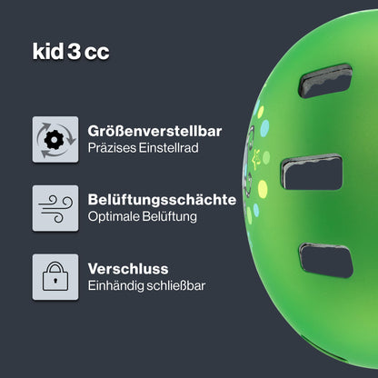 uvex Kid 3 cc Fahrradhelm für Kinder, grün matt, 51–55 cm