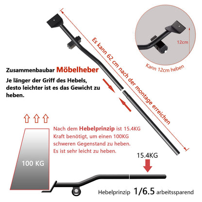 ONEON Möbeltransportrollen Set mit Möbelheber, 360° drehbar, 300 kg