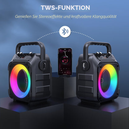 Wowstar Karaoke-Maschine k9-m mit 2 Mikrofonen und Bluetooth