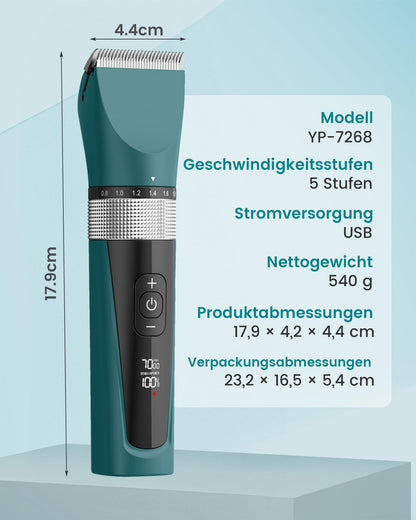 oneisall Katzenschermaschine leise, 5 Geschwindigkeiten, Grün