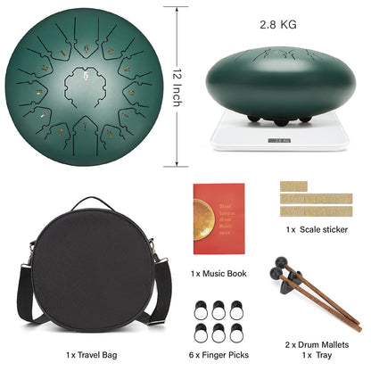 KUD Tongue Drum Zungentrommel 12 Zoll 13 Töne C-Dur