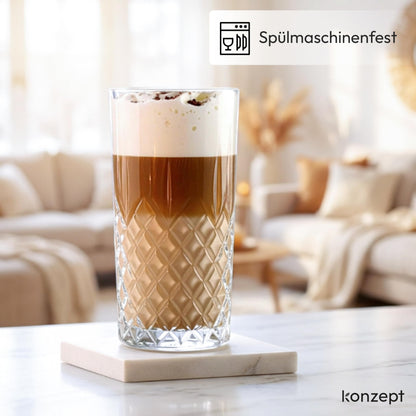 Konzept 11 Trinkgläser Set 12-teilig, 300 ml, transparent geriffelt