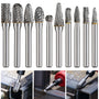 shengbenhao Hartmetall-Frässtifte Set, 10-teilig, 6 mm Schaft – zehn verschiedene Formen aus Wolframcarbid