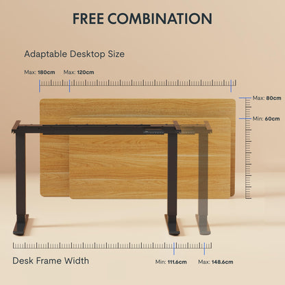 FLEXISPOT E1 PRO Elektrisches höhenverstellbares Tischgestell – Schwarz