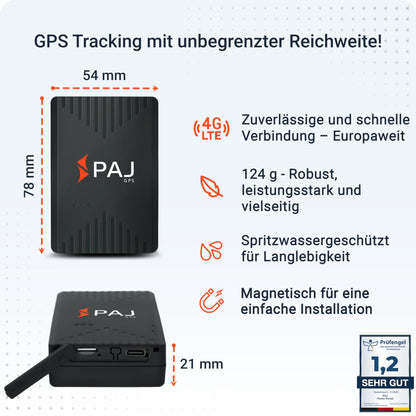 PAJ GPS Compact Finder 4G GPS-Tracker für Auto, Motorrad und LKW