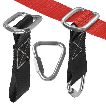 ALPIDEX Ninja Line Slackline Set 15 m mit Ringen und Seilknoten