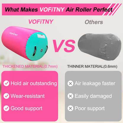 VOFiTNY Aufblasbare Turnrolle 100 x 60 cm, Air Roll ohne Pumpe