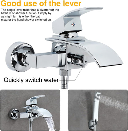 SwissBath H59 Badewannenarmatur - Chrom, Brause, Druckschalter