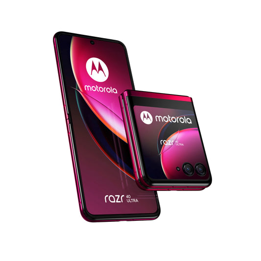 Motorola Razr 40 Ultra 5G Smartphone 256GB, faltbares Gerät in Viva Magenta, für mobile Kommunikation & Internet.