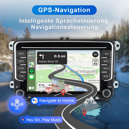 Android Navi-Radio für VW Golf 5 6 Passat Polo T5 - 7 Zoll CarPlay