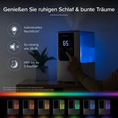 LEVOIT Smart Luftbefeuchter Warm- & Kaltnebel – Weiss