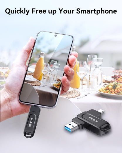 KEXIN USB C Stick 512GB USB 3.0 OTG Dual Type-C & USB-A Speicherstick