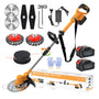 WISDOM LIFE Akku-Rasentrimmer 4-in-1 Freischneider 21V mit 2 Akkus, orange, mit Teleskopstiel