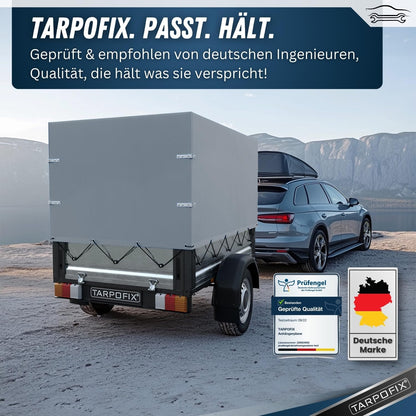Tarpofix Anhänger Hochplane PVC 208x114x90 cm – Grau