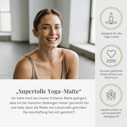 LOTUSCRAFTS Yogamatte Naturkautschuk rutschfest – Indigo Dust