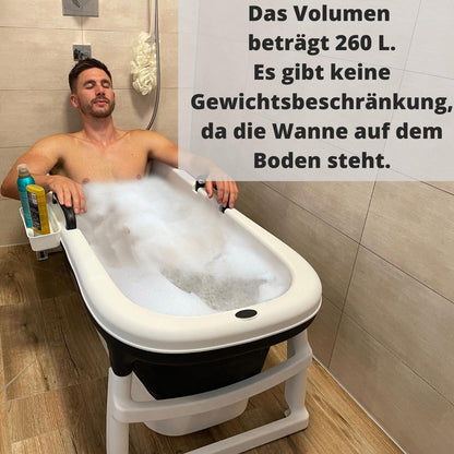 CRS Klappbadewanne für Erwachsene 138cm – Schwarz