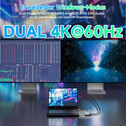 WAVLINK 12-in-1 Docking Station mit Dual DisplayPort, HDMI, 100W PD