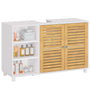 FORABAMB Waschbeckenunterschrank mit Bambustüren, 90 x 60 x 30 cm