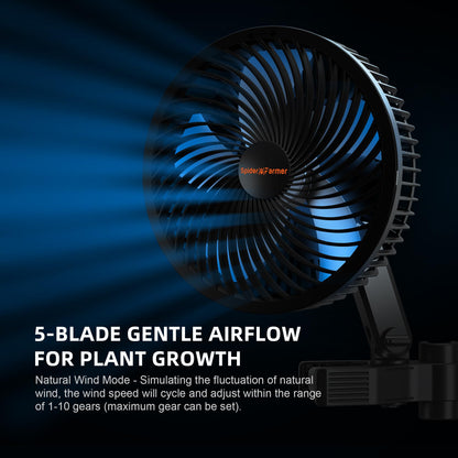 Spider Farmer Grow Ventilator mit Clip, EC-Motor, oszillierend, IP54
