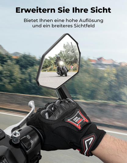 KEMIMOTO Lenkerendenspiegel Motorrad 2 Stück, E-geprüft, 22 mm