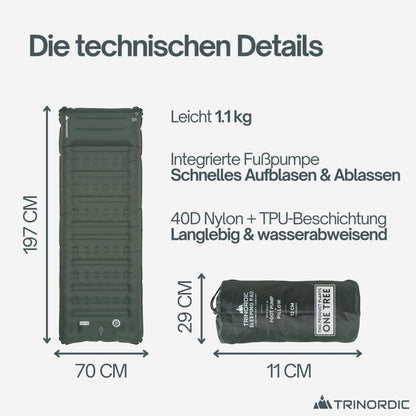 Trinordic Extradicke Isomatte – 12cm, 70cm Breit, Fusspumpe