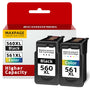 Economink 560 XL 561 XL Tintenpatronen Multipack für Canon Pixma, schwarze und farbige Patrone