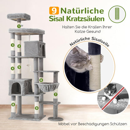 **Globlazer Kratzbaum XXL F83 für grosse Katzen – Hellgrau**