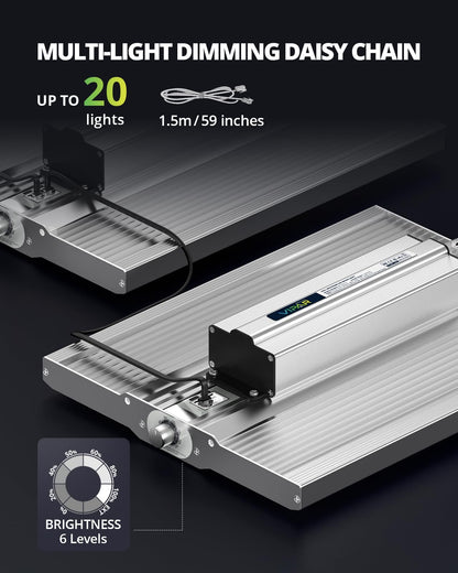 VIPARSPECTRA XS1500 Pro LED Grow Lampe - Vollspektrum Linsen
