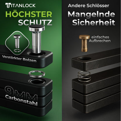 TITANLOCK Faltschloss Fahrradschloss ART-zertifiziert 100 cm
