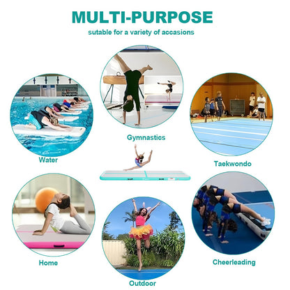 FBSPORT Airtrack Matte Turnmatte – 3M x 10cm dick, inkl. Luftpumpe