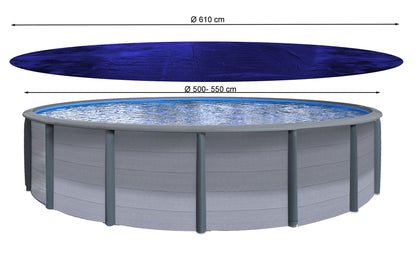 QUICK STAR Poolabdeckung Rund Ø 610 cm - Solar, Blau