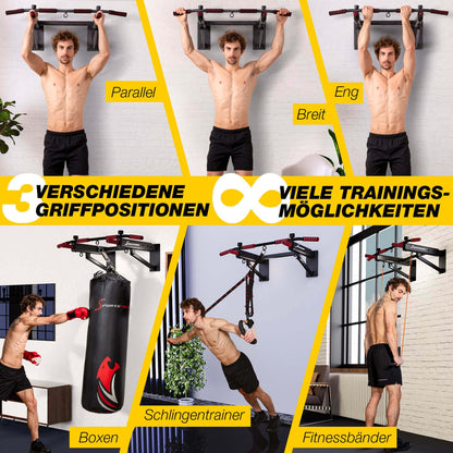 Sportstech KS350 Klimmzugstange 4in1 – Wandmontage klappbar