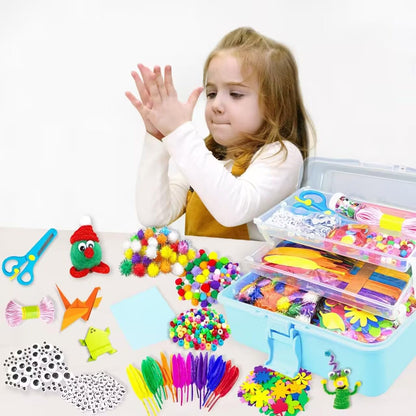 VLUINANI Bastelset Kinder 3000-teilig, Bastelkoffer Lila