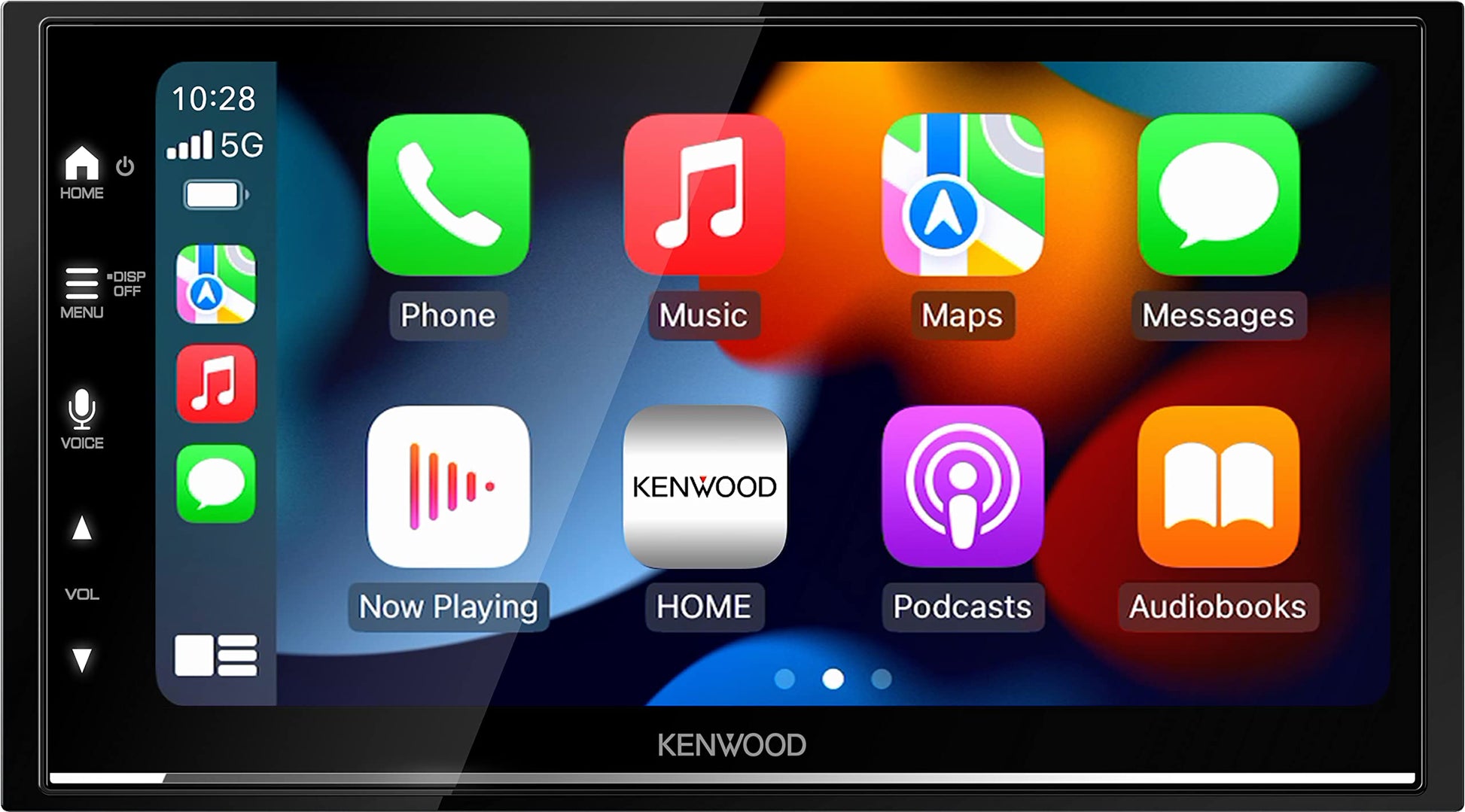 KENWOOD DMX7722DABS AV-Receiver - 6,8" CarPlay/Android Auto/DAB+. Schwarzes 2-DIN Gerät für Audio/Video im Fahrzeug.