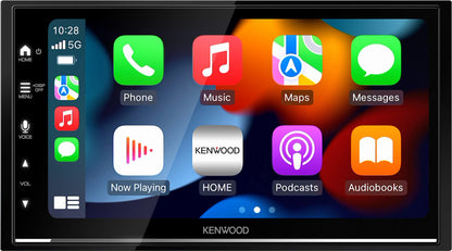 KENWOOD DMX7722DABS AV-Receiver - 6,8" CarPlay/Android Auto/DAB+. Schwarzes 2-DIN Gerät für Audio/Video im Fahrzeug.