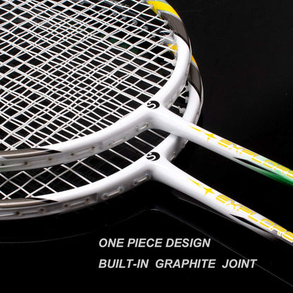Senston Graphit Badminton Set - 2 Carbon-Schläger mit Tasche