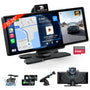 TECXERLLON DC10Q5 CarPlay Display mit 4K Dashcam und Rückfahrkamera, 10,26-Zoll-HD-IPS-Bildschirm