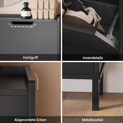 SoBuy FSR100 Schuhschrank schmal platzsparend - Schwarz