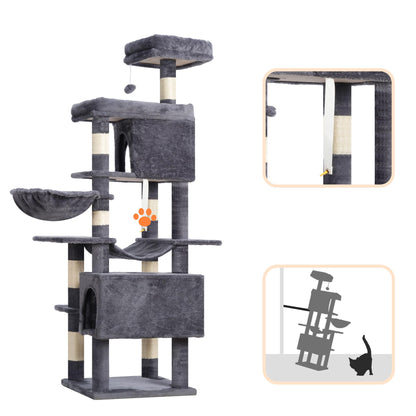 Heybly mehrstöckiger Kratzbaum HCT036G - 178 cm, rauchgrau