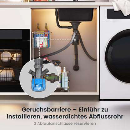 CECIPA Granitspüle 78x45 cm Schwarz - mit Abtropffläche