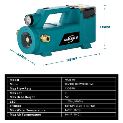 Makita Akku Wasserpumpe 18V Li-Ion selbstansaugend tragbar
