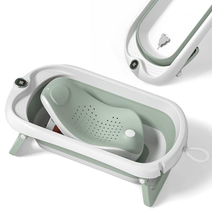 SUPERBE BEBE Babybadewanne faltbar mit Badewannensitz und Thermometer für Babys von der Geburt bis 3 Jahre