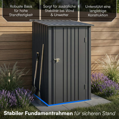 STEELSØN Timir Gerätehaus Metall mit Pultdach, 103x100 cm, Anthrazit