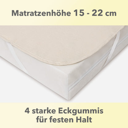 STUDIO Molton Matratzenschoner 200x200 cm, 100 % Baumwolle, kochfest