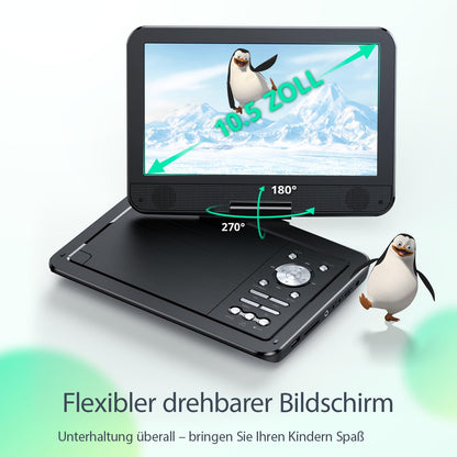 YOTON YD105 Tragbarer DVD-Player 12,5 Zoll mit HD-Drehbildschirm