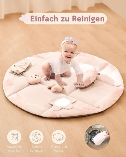 Fortella Spielbogen Baby Spielmatte – Naturthema Rosa