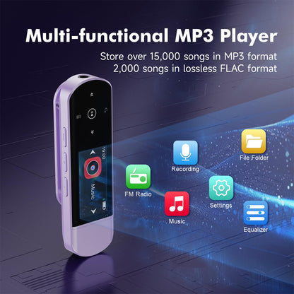 RUIZU X69 MP3 Player mit Bluetooth 5.3, 64 GB, Clip und FM Radio