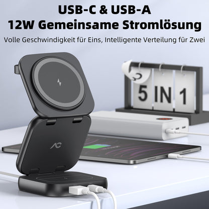 AC Island 5-in-1 MagSafe Reise Ladestation – iPhone Watch AirPods Schwarz